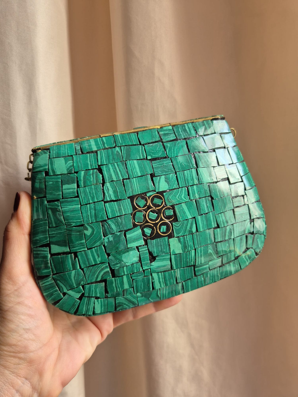 Clutch gioiello mosaico verde