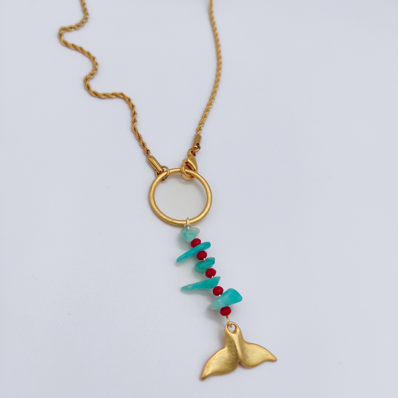Collana Coda di Balena verde acqua