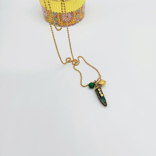 Collana corno in ottone