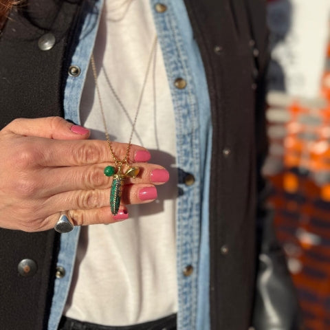 Collana corno in ottone