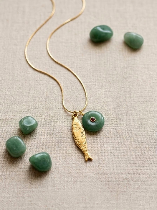 Collana goccia di giada