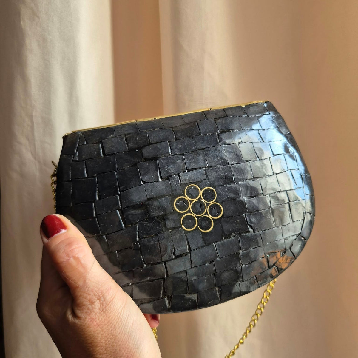 Clutch gioiello mosaico nero