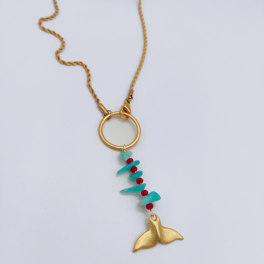 Collana Coda di Balena verde acqua