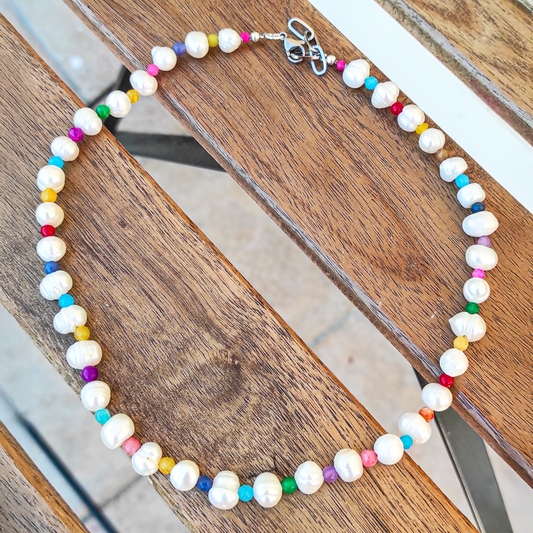 Collana Perle di fiume e Agata