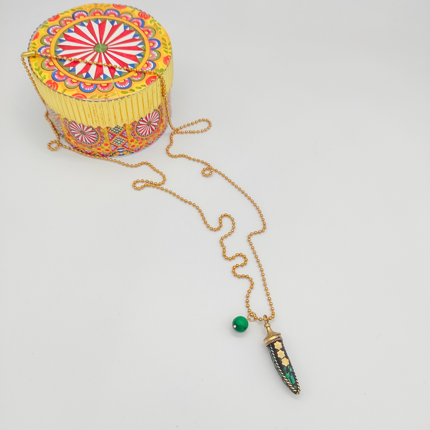 Collana corno in ottone